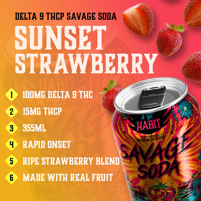 Delta 9 Savage Soda - Sunset Strawberry - Image 3