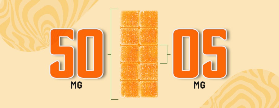 Chewtopia 50MG Delta-9 Gummies in Orange Crush
